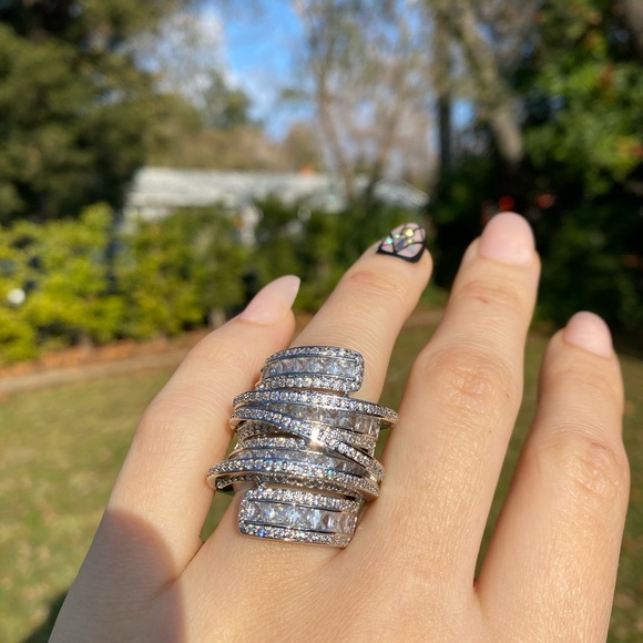 Luxury 925 Sterling Silver Shinning Princess Ring - Picture 9 of 15